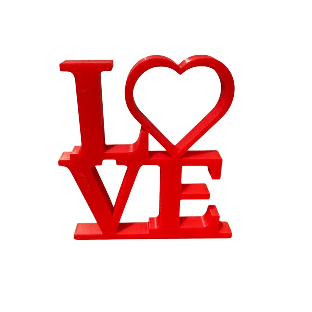 Love Decoration Sign New Valentines Day Gift 6"x5.5" Red Heart Plastic 3D Decor